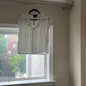 No. 6 Carter Lapel Top White & Black Stripe